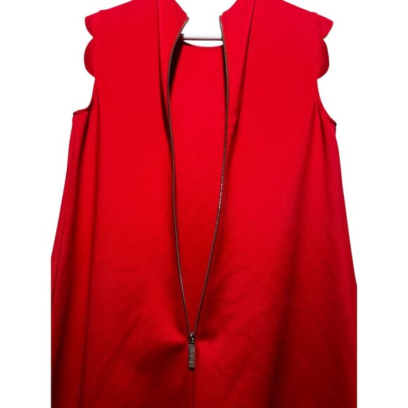 Ted Baker Jasmint Scallop Overlay Dress Womens 3 Size 8 Red Knee Length Classic - Picture 16 of 16